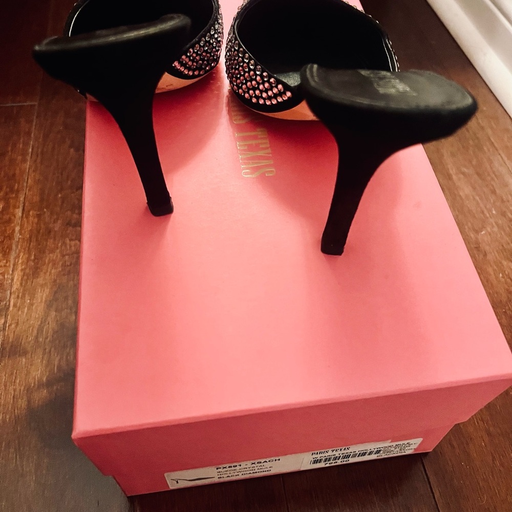Paris Texas Black and Silver Studded Heels - Picture 5 of 6